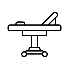 operating table icon, operating table line art - simple line art of operating table, perfect for operating table logos and icons