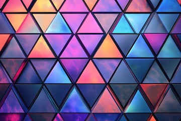 Tessellated triangular patterns with alternating solid and gradient colors, glowing at the seams