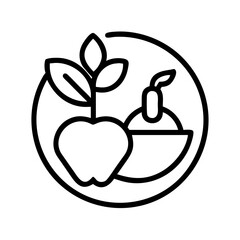 organic food icon, organic food line art - simple line art of organic food, perfect for organic food logos and icons