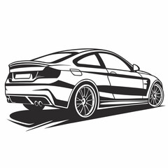 car vector silhouette black design white background
