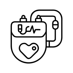 pacemaker icon, pacemaker line art - simple line art of pacemaker, perfect for pacemaker logos and icons
