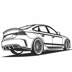 Obraz premium car vector silhouette black design white background