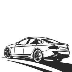 car vector silhouette black design white background