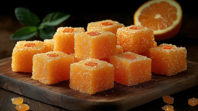 Nian gao, Chinese New Year Cake (with Chinese character "Fu" means Fortune). Popular as Kue Keranjang, kue bakul or Dodol China in Indonesia. with Red Decoration