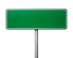 blank green road sign