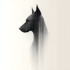 Profil de dobermann dessin&eacute; pour embl&egrave;me ou logo