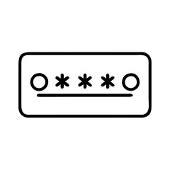password field icon, password field line art - simple line art of password field, perfect for password field logos and icons
