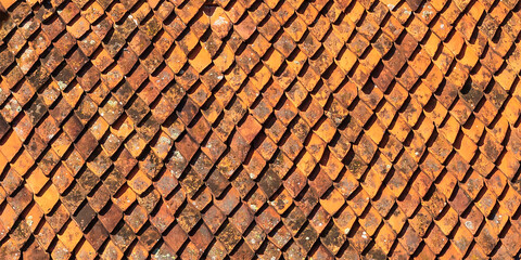 Red diamond shaped roof tiles
