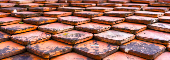 Red diamond shaped roof tiles
