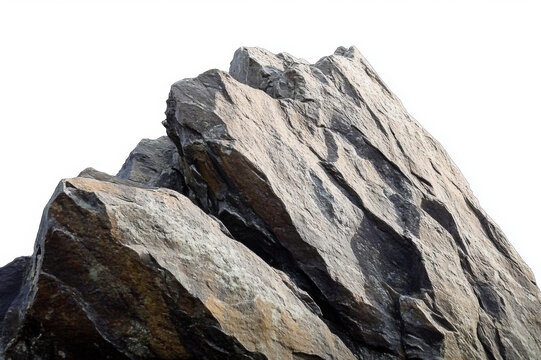 Rock Stone Podium isolated,Rock Sea Stand Display for Product Presentation,Natural shape Dark grey and Blue of Cliff rock mountain on white background