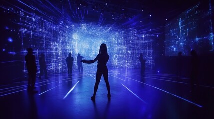 An Engaging and Dynamic Dance Performance Featuring Stunning Visual Effects and Smoke