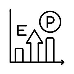 p e ratio icon, p e ratio line art - simple line art of p e ratio, perfect for p e ratio logos and icons