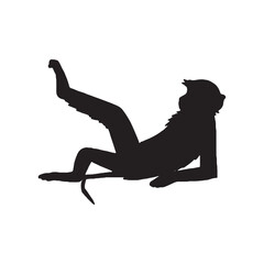 Monkey isolated silhouette vector file with white background