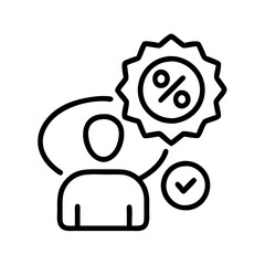 personalized offers icon, personalized offers line art - simple line art of personalized offers, perfect for personalized offers logos and icons