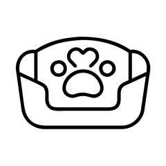 pet bed icon, pet bed line art - simple line art of pet bed, perfect for pet bed logos and icons