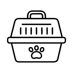 pet carrier icon, pet carrier line art - simple line art of pet carrier, perfect for pet carrier logos and icons