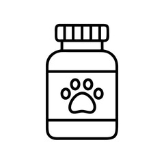pet medicine bottle icon, pet medicine bottle line art - simple line art of pet medicine bottle, perfect for pet medicine bottle logos and icons