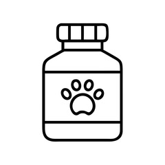 pet medicine bottle icon, pet medicine bottle line art - simple line art of pet medicine bottle, perfect for pet medicine bottle logos and icons