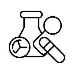 pharmaceutical research icon, pharmaceutical research line art - simple line art of pharmaceutical research, perfect for pharmaceutical research logos and icons