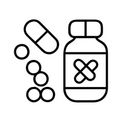 pharmaceuticals icon, pharmaceuticals line art - simple line art of pharmaceuticals, perfect for pharmaceuticals logos and icons
