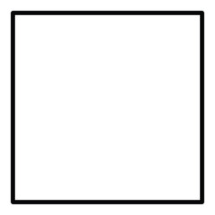 Obraz premium Black Square Flat Icon Isolated On White Background