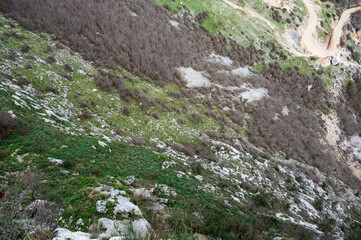 High angle view over rocky mountainside, Gamti Mountain, Albania