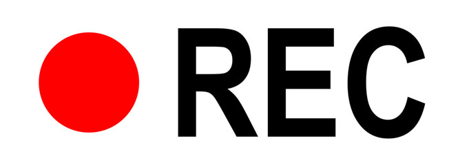 Recording Buttons Record Button Vector Illustration Isolated on Transparent Backgrond