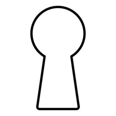 Sleek Keyhole Flat Icon Isolated On White Background