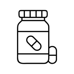pill bottle icon, pill bottle line art - simple line art of pill bottle, perfect for pill bottle logos and icons