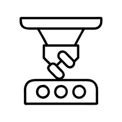 pill sorting machine icon, pill sorting machine line art - simple line art of pill sorting machine, perfect for pill sorting machine logos and icons