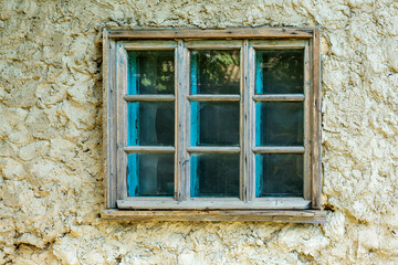 old window in a wooden frame
