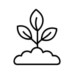 plant growing icon, plant growing line art - simple line art of plant growing, perfect for plant growing logos and icons