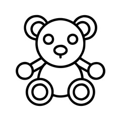 plush toy icon, plush toy line art - simple line art of plush toy, perfect for plush toy logos and icons