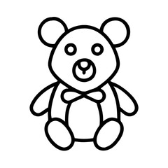 plush toy icon, plush toy line art - simple line art of plush toy, perfect for plush toy logos and icons
