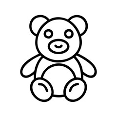 plush toy icon, plush toy line art - simple line art of plush toy, perfect for plush toy logos and icons