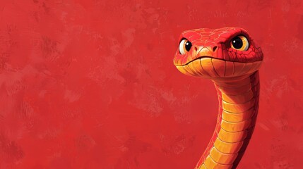 Fototapeta premium It's a cartoon snake with the eyes sticking out