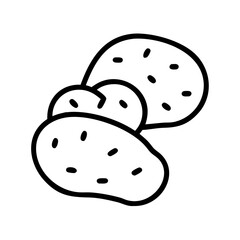 potato icon, potato line art - simple line art of potato, perfect for potato logos and icons