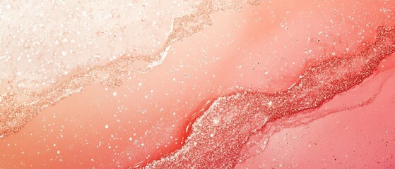 Fototapeta premium Gradient pink to coral with soft sparkles Valentine's day Background