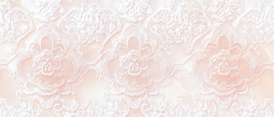 Lace-inspired design in ivory and soft pink tones.