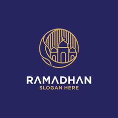 Ramadan month Logo line concept, collection of Ramadan month Logos.