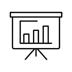 presentation screen icon, presentation screen line art - simple line art of presentation screen, perfect for presentation screen logos and icons