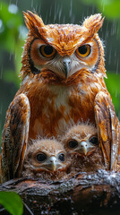 great horned owl in autumn