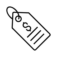 price tag icon, price tag line art - simple line art of price tag, perfect for price tag logos and icons