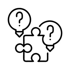 problem solving icon, problem solving line art - simple line art of problem solving, perfect for problem solving logos and icons
