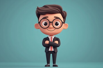 Positive Business Boy Digital Illustration