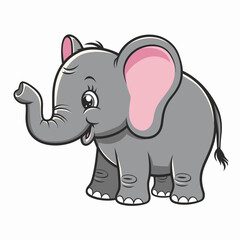 Fototapeta premium Adorable Cartoon Elephant Illustration