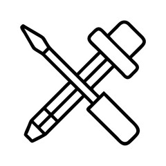 professional tools icon, professional tools line art - simple line art of professional tools, perfect for professional tools logos and icons