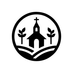 Simple vector logo with christian church theme