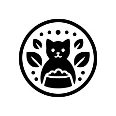 Simple vector logo with cute cat