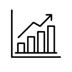 progress chart icon, progress chart line art - simple line art of progress chart, perfect for progress chart logos and icons